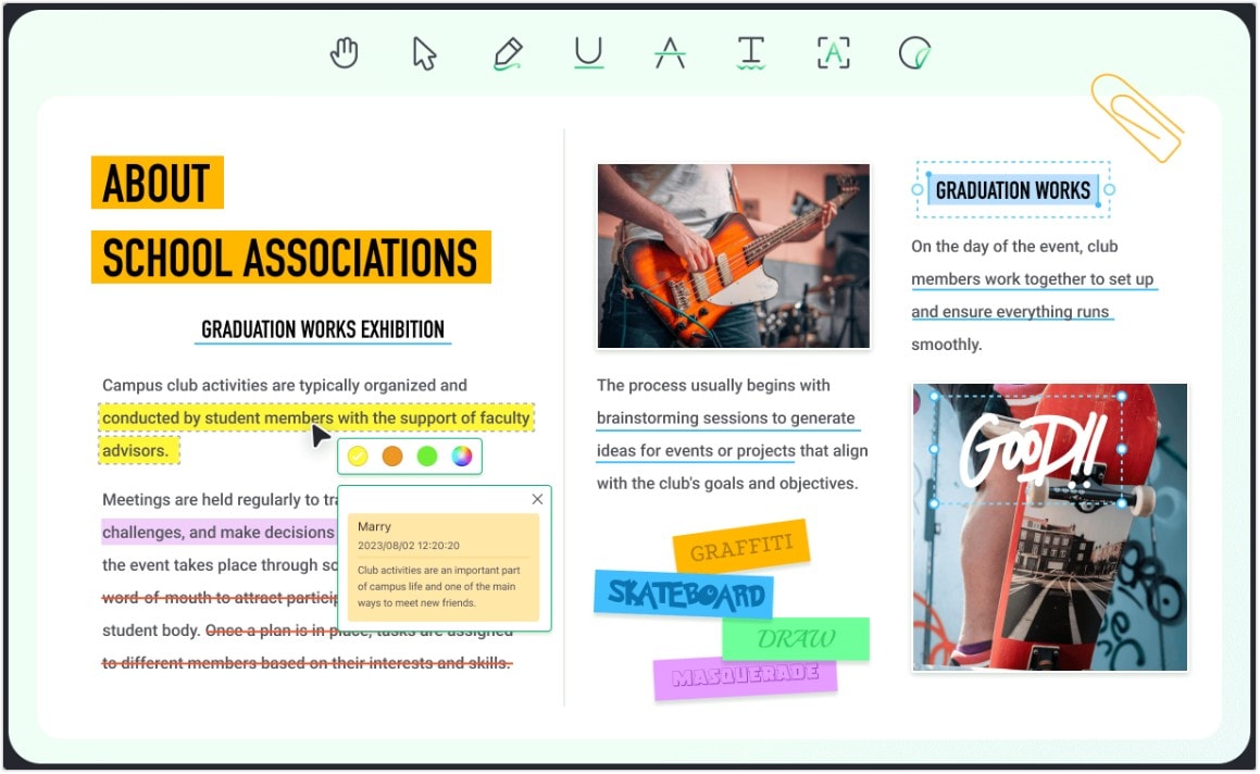 About school associations A screenshot of a PDF with the title "About school associations."