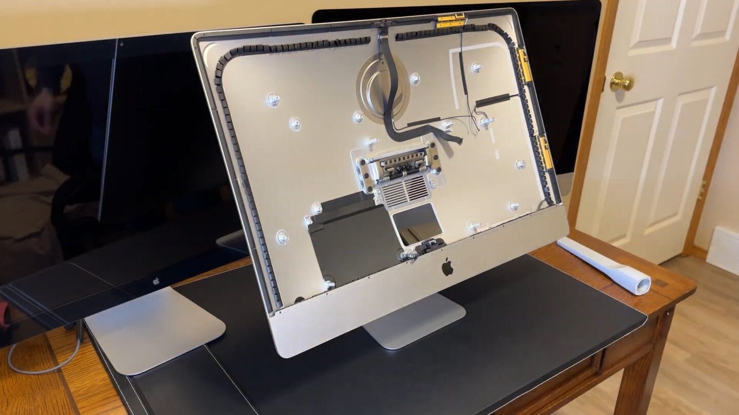 Disassembled iMac iMac with all internal components removed.