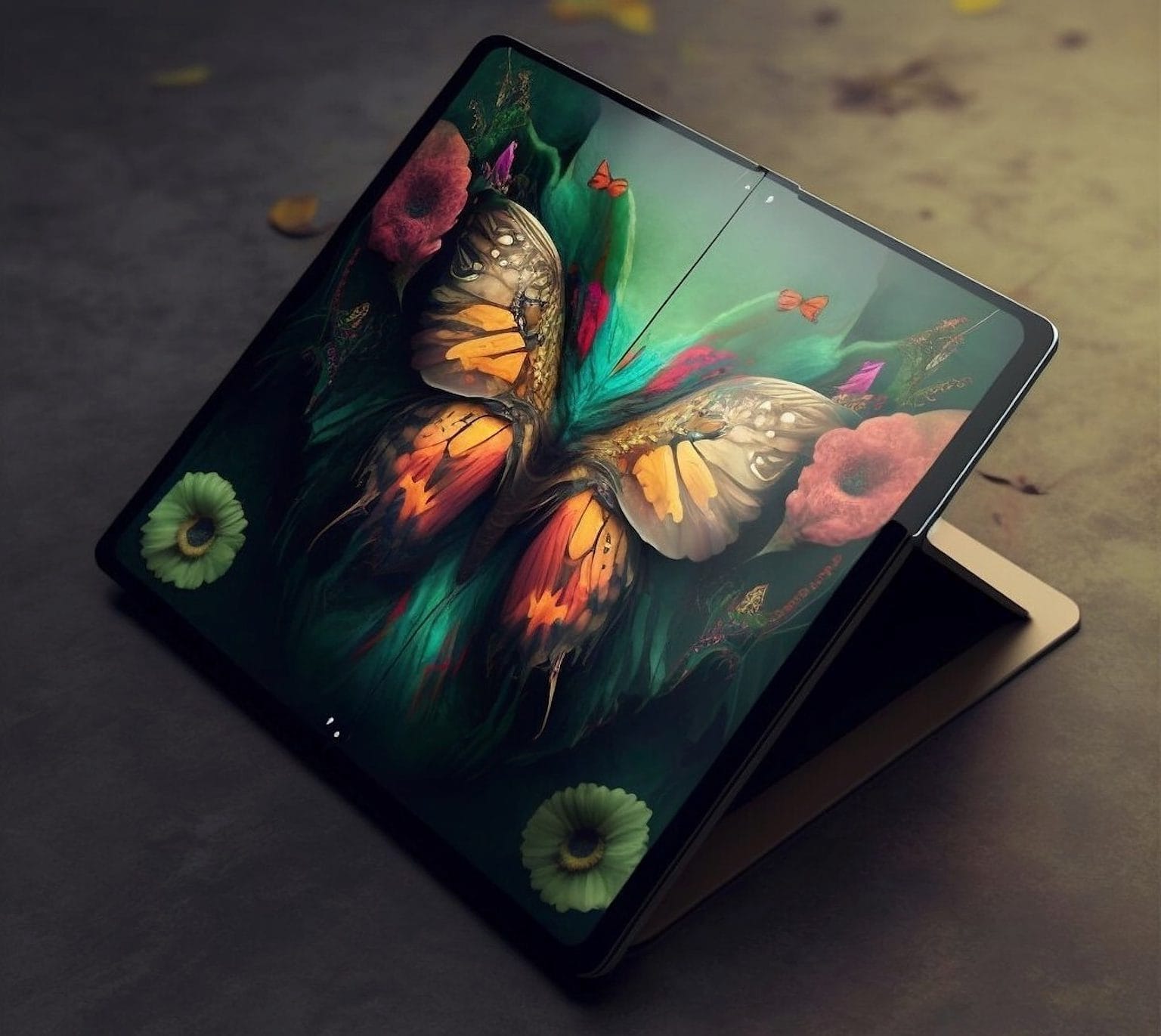 AI rendering of a folding iPad.