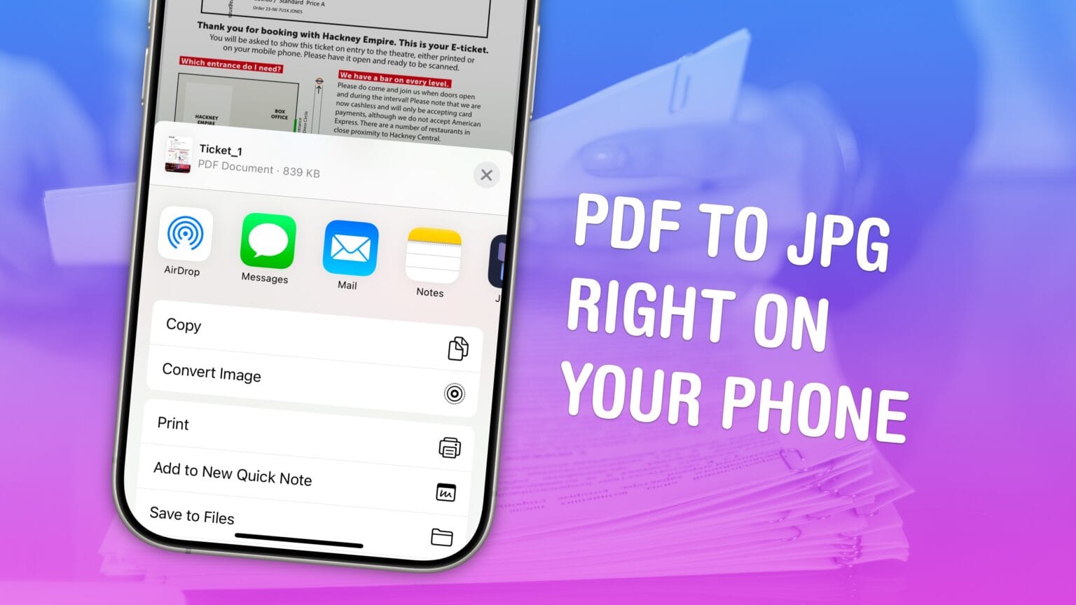 Screenshot of an iPhone with the words 
