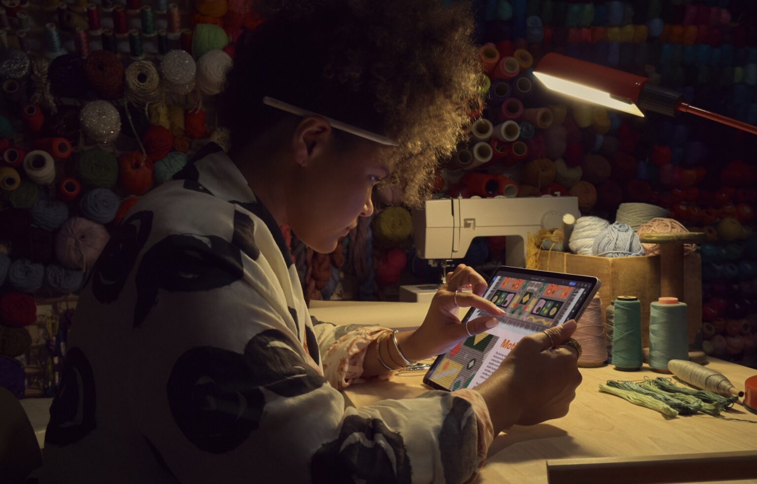 Woman working on 13-inch M2 iPad Air